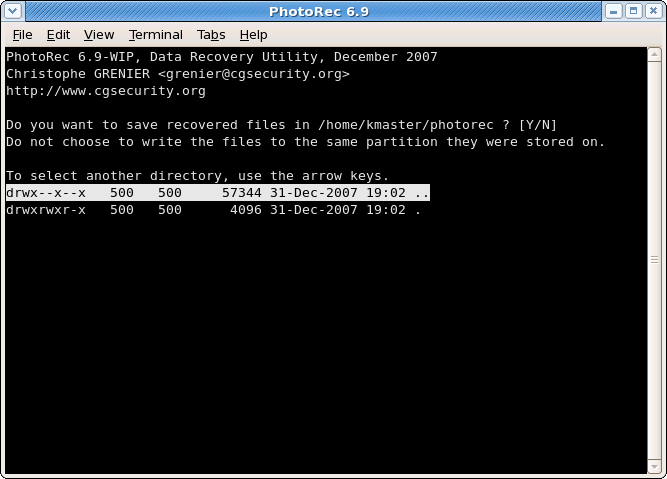 Photorec doesn