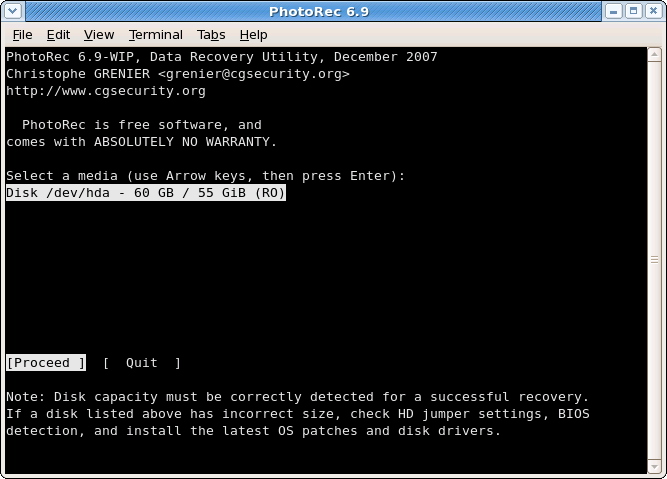 Testdisk photorec for data recovery